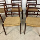 6 Niels Otto Moller chairs model 85 in rosewood