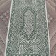 Classic white and green carpet handmade in pure wool