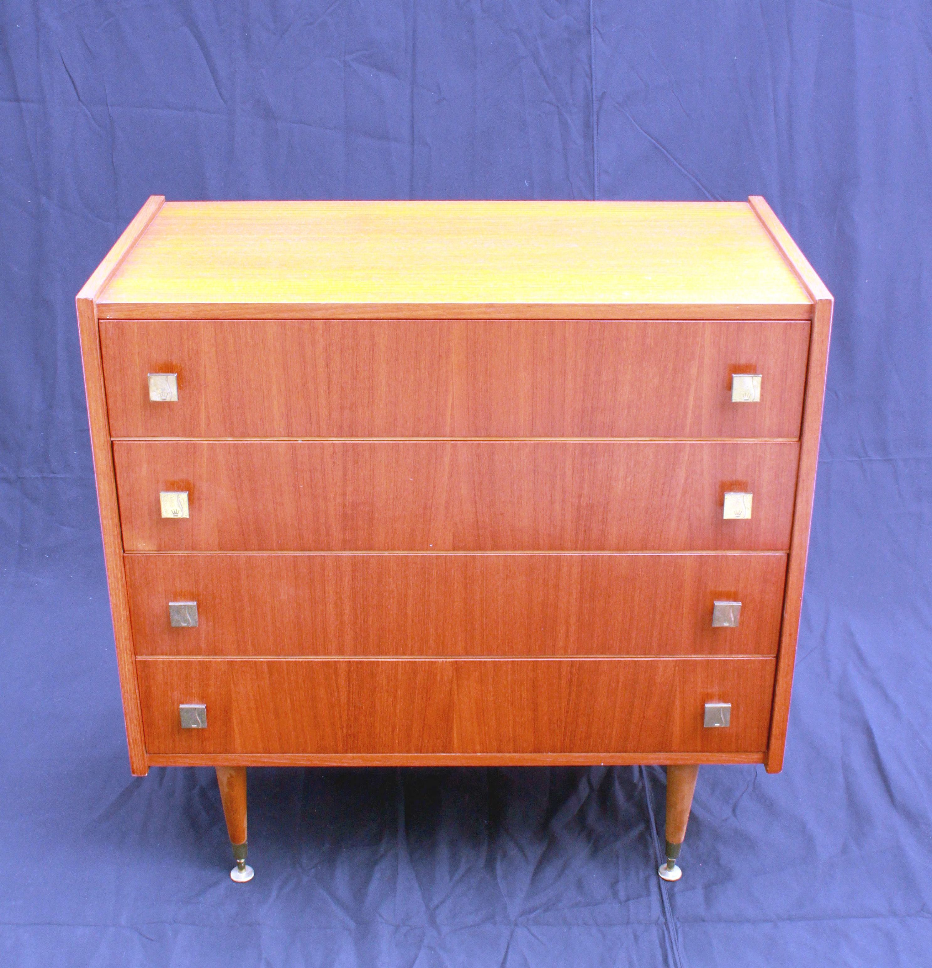 Scandinavian style chest of drawers, mid-century, 4 drawers