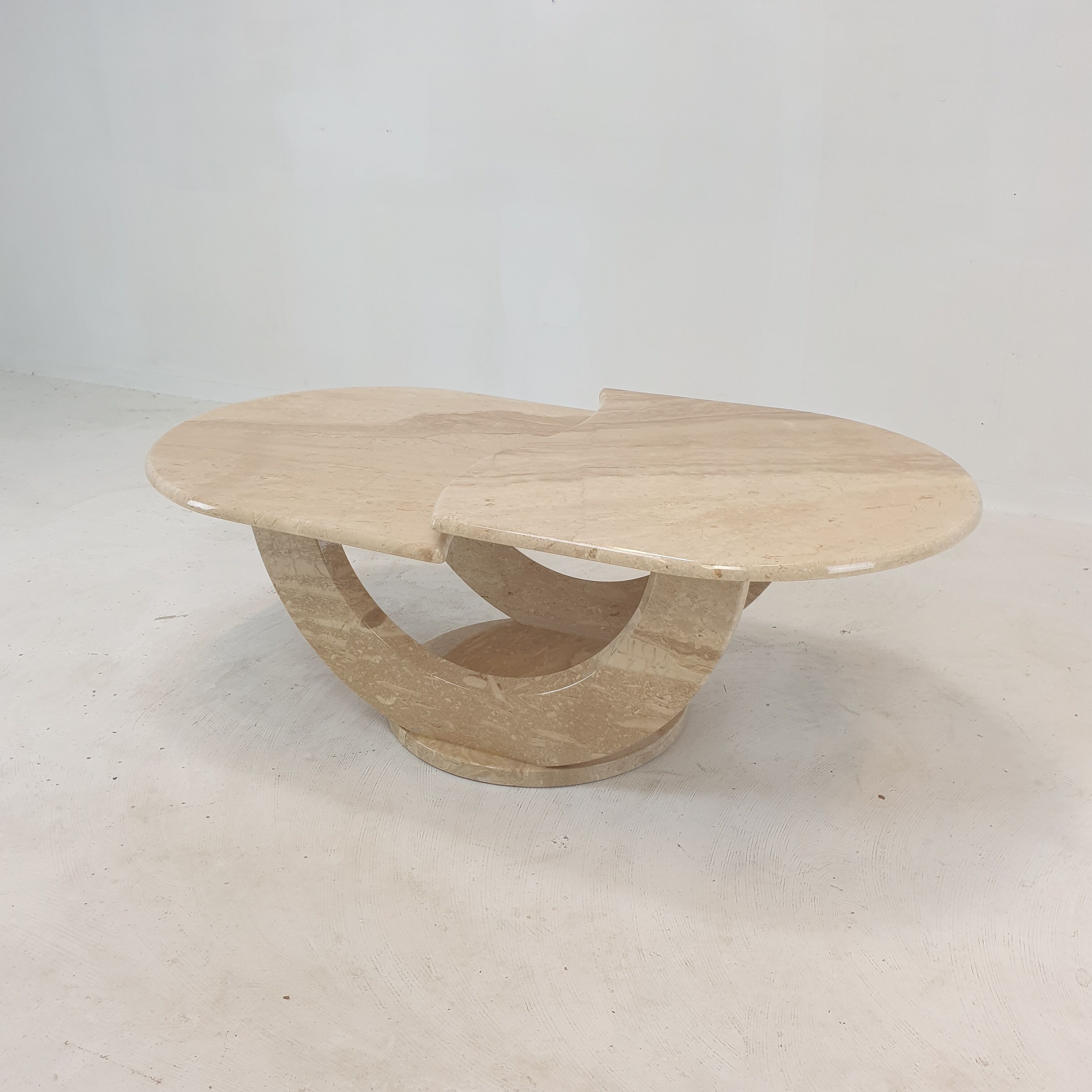 Italian travertine coffee table, 1980s