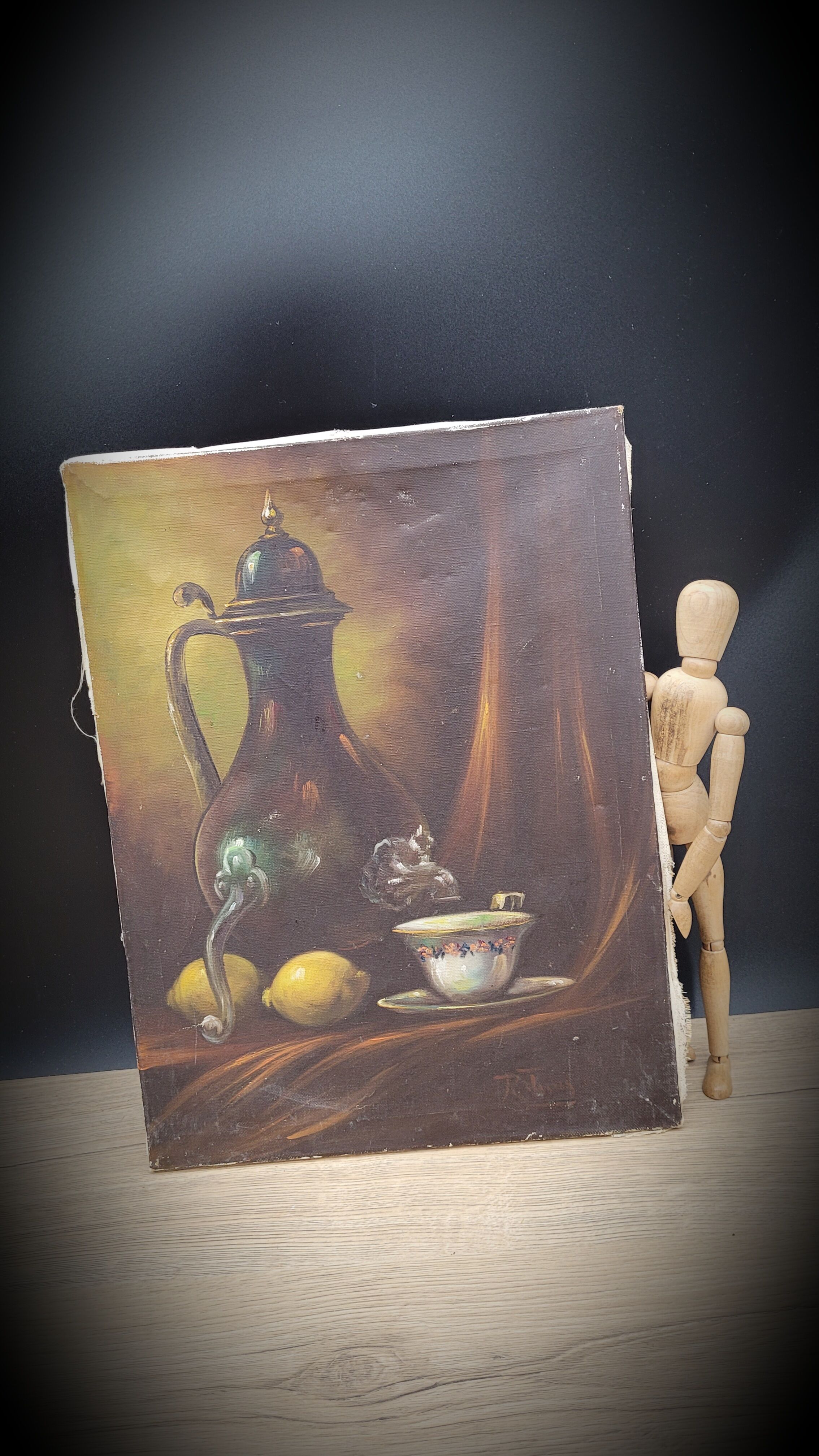 Painting on canvas lemons