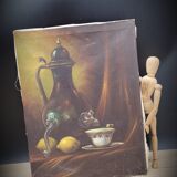 Painting on canvas lemons