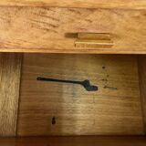 Tall chest of drawers, Art Deco weekly chest in flamed walnut, 1930-1940