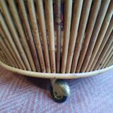 Vintage rattan barrel bar