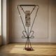 Vintage coat rack attributed to Roger Feraud, black metal with coloured spheres, 1970s, 180 x 82 x 22 cm