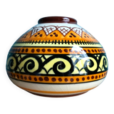 Quimper Henriot spinning top ball vase vintage soliflore art deco 1930 1940 celtic patterns orange black