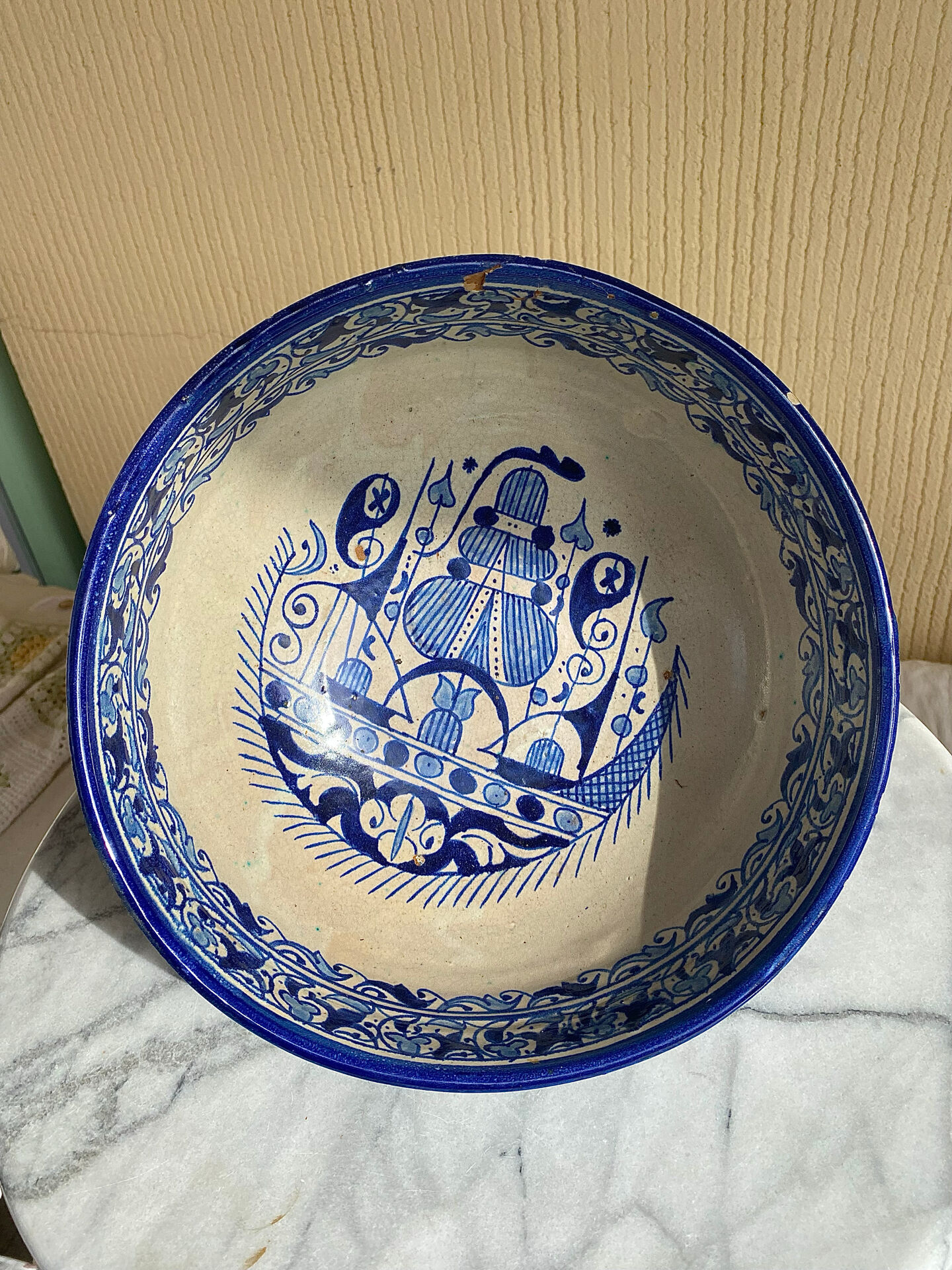 Ancien grand plat tarbouche marocain XIXeme