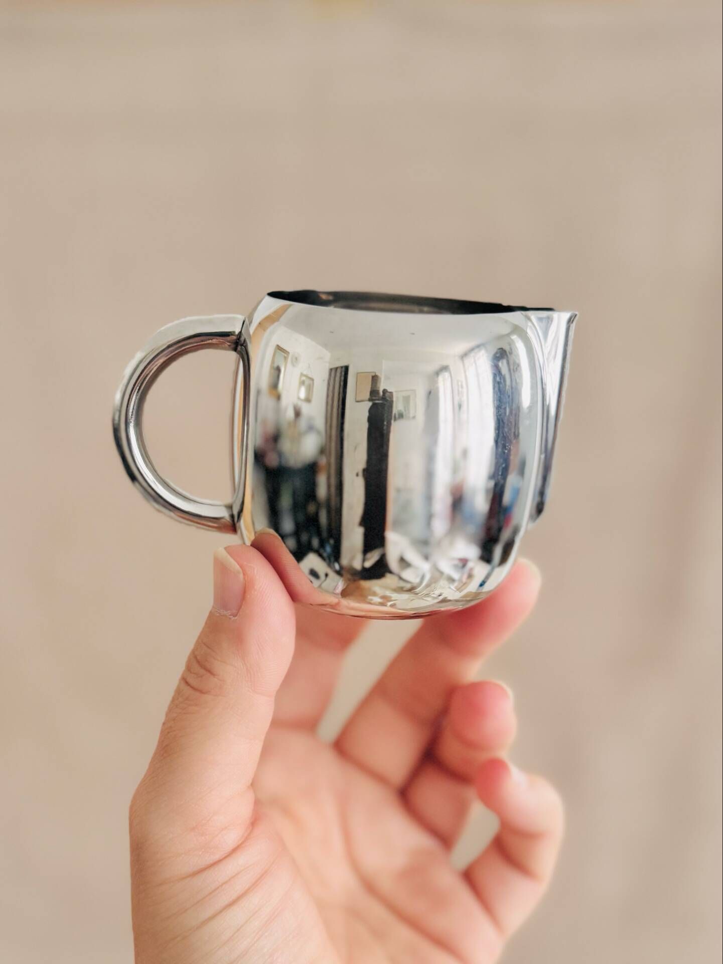 Creamer milk jug in stainless steel Timo Sarpaneva for OPA Finland 1970s