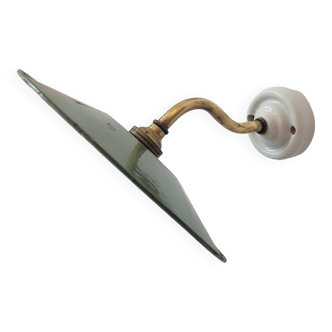 Swan neck wall light in enameled sheet metal