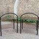 Pair of smoked glass side tables, end tables, 1980