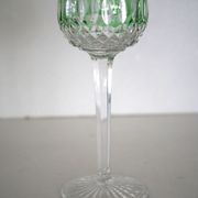 Verre en cristal –   roemer vert - saint-louis - pointe de couleur verte
