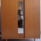 Wooden cabinet, wardrobe, shelves, vintage, 60s