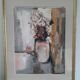 Ancient table . still life with a bouquet of flowers.  1958