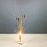 Vintage brass cattail floor lamp by Daniel D'Haeseleer, 1970s