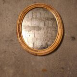 Miroir en rotin vintage