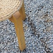 Paire de tabourets scandinaves en bouleau et jonc de mer des années 70/80