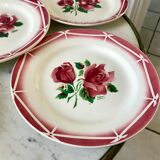 set of 6 dessert plates Digoin Sarreguemines model Cibon years 30-40