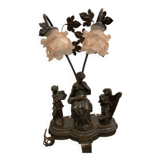 Art Deco sculpture lamp in the style of Ugo Cipriani