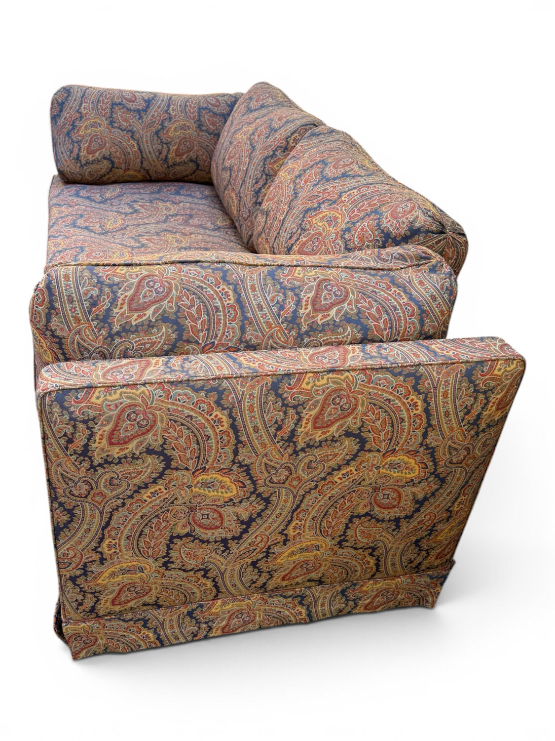 Vintage upholstered 2-seater sofa – embroidered cashmere fabric