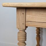 Raw wood farmhouse table