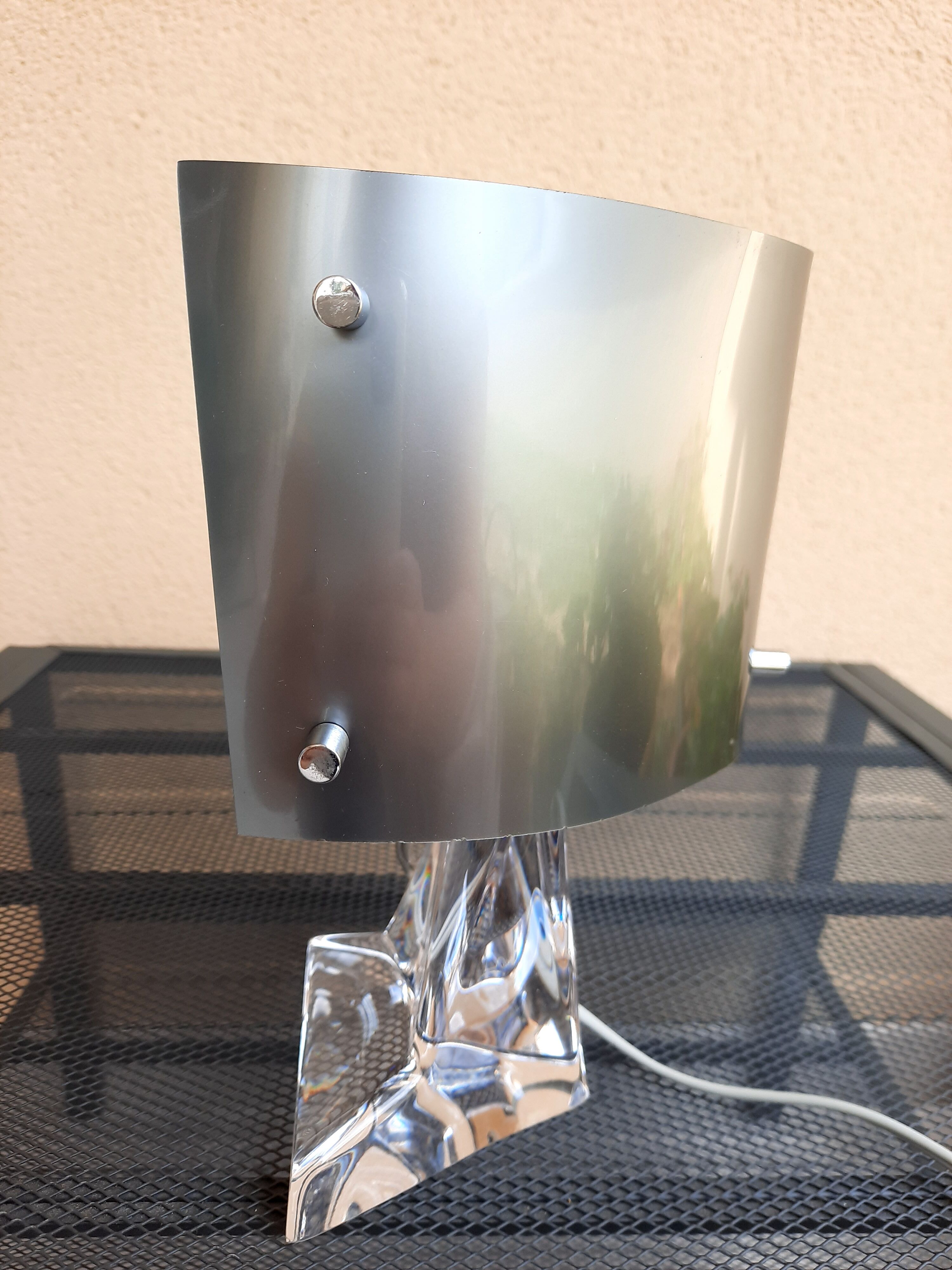 Design lamp, vintage, daum crystal and plexiglass, works - excellent condition-