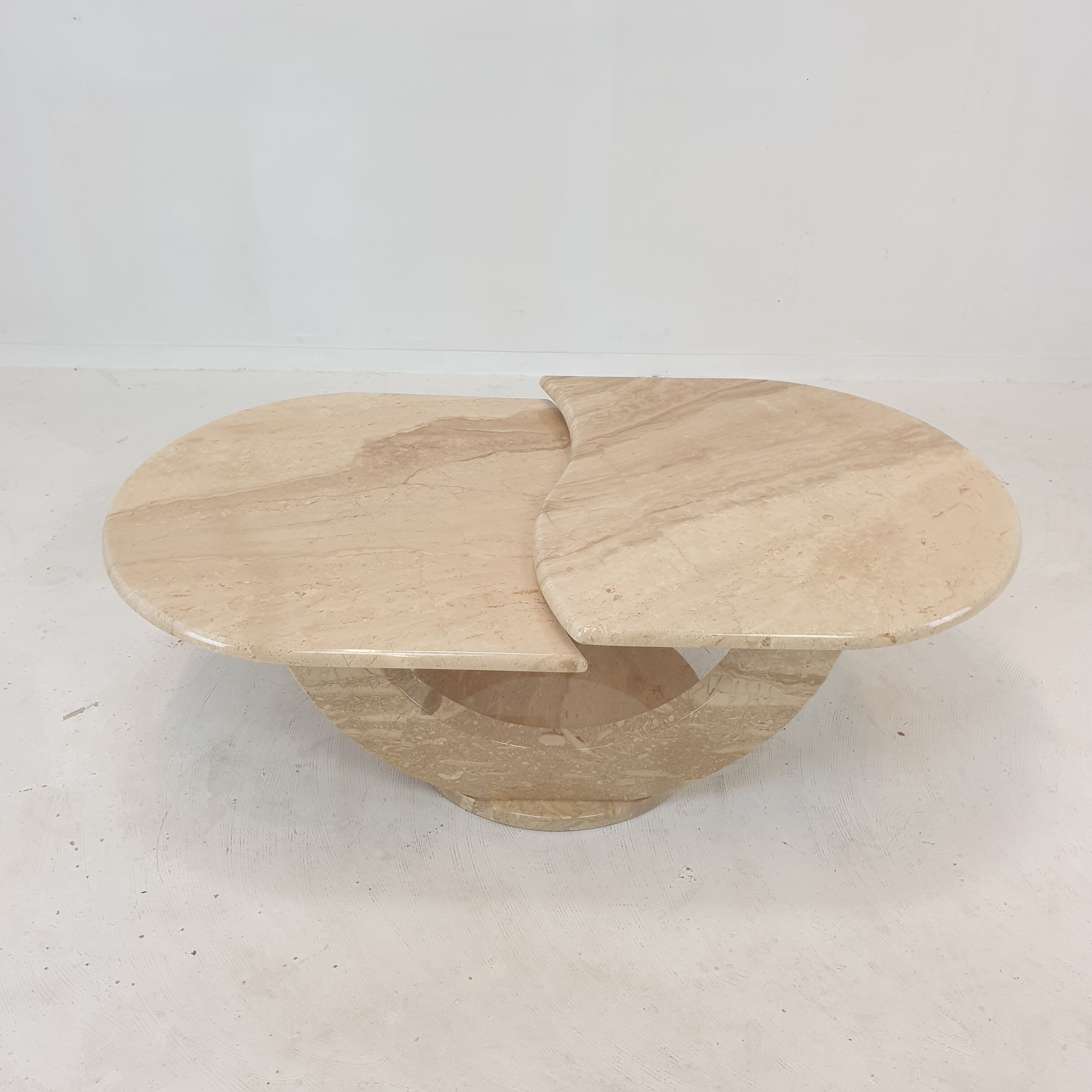Italian travertine coffee table, 1980s