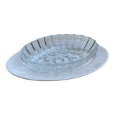 Ceramic and glass cream service set - Set of 2, 1950s, Czech Republic
