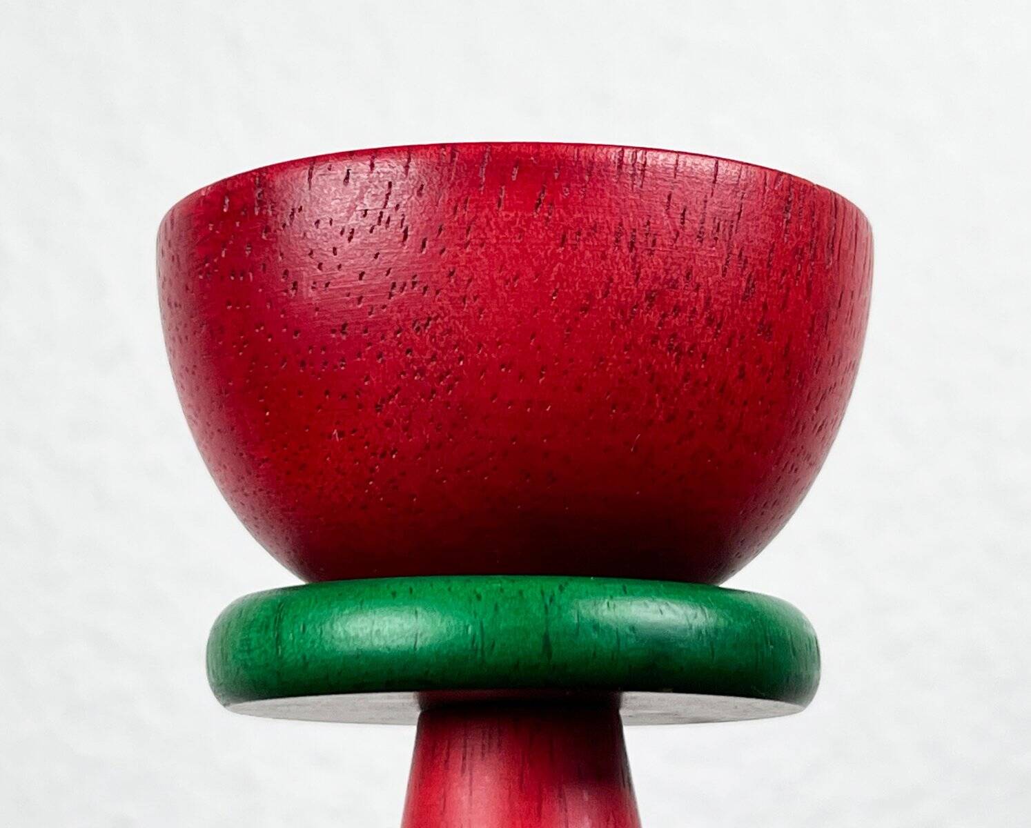 Vintage postmodern wooden candlestick, 1970s