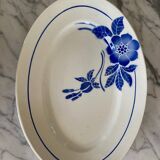 Oval dish blue flowers digoin