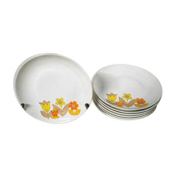 6 dessert plates Porcelaine L.Lourioux
