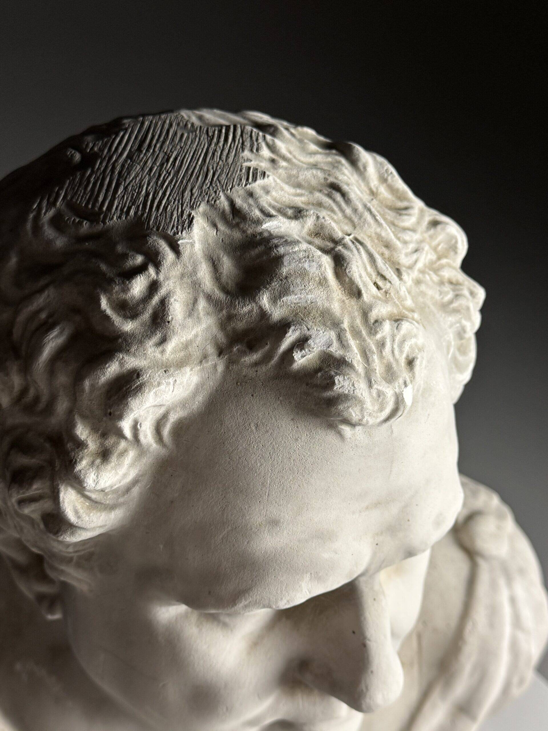 Buste de Vitellius en plâtre romain, 20e siècle.
