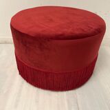 Pouf velours rouge & bordeaux