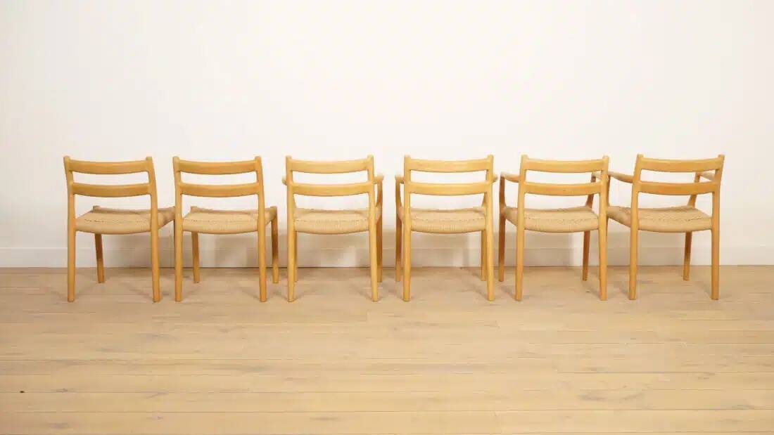 6 x dining chairs | Niels Otto Møller | Model 84 & 67 | Oak | Restored