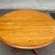 Round table in solid pine with a central baluster leg from 1980.