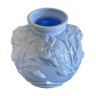 Vase art déco en opaline bleue