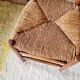 Set of 4 rustic chairs in solid oak and straw.