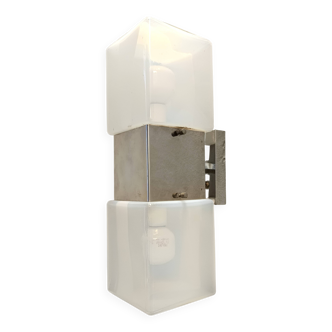 Two-Light Murano Glass and Chrome-plated Metal Sconce by Carlo Nason for Ma