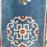 Paire de tapis anciens chinois laine fait main 70x147 cm