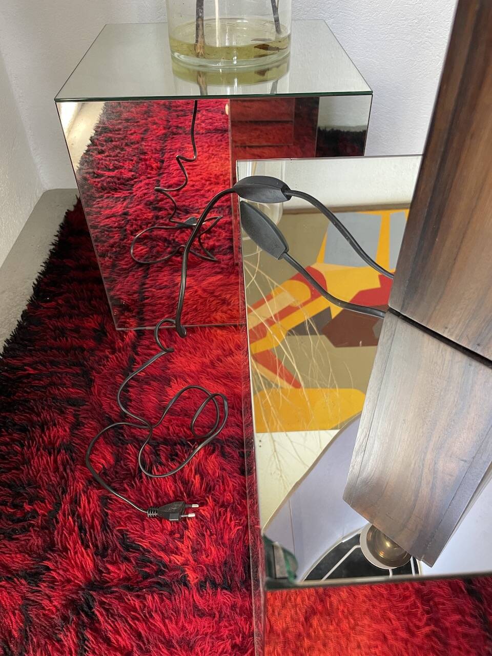 1950s wooden table lamp