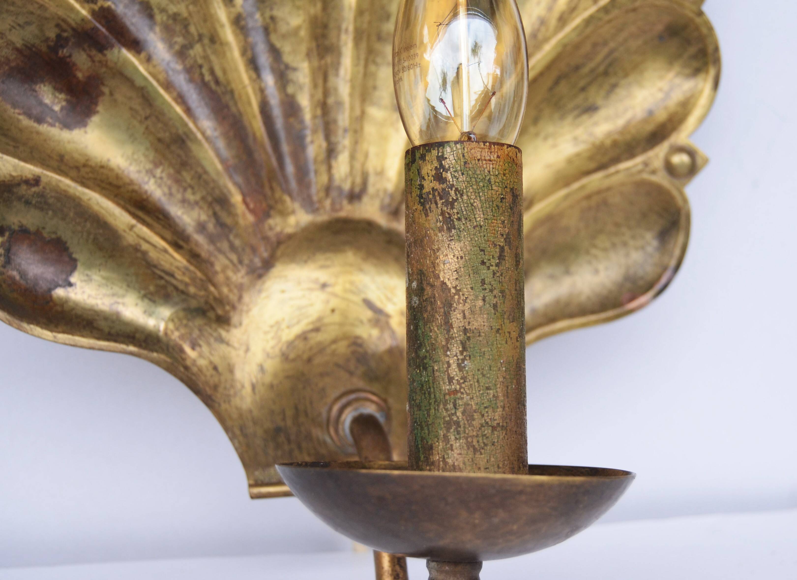 Appliques murales suédoises conçues par a.W. Borgh, coquillages de Jonkoping, Scandinavie