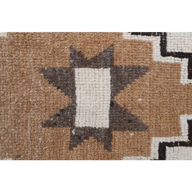 Vintage Turkish Oushak Handmade Cotton White Wool Runner 108x326
