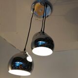 3 chrome balls pendant lamp 80s