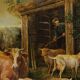 Belgian Artist, Farm Scene, 20th Century, Large Oil on Canvas, Framed