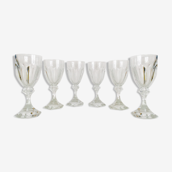 Lot de 6 verres en cristal, service Chambord, Saint-Louis,