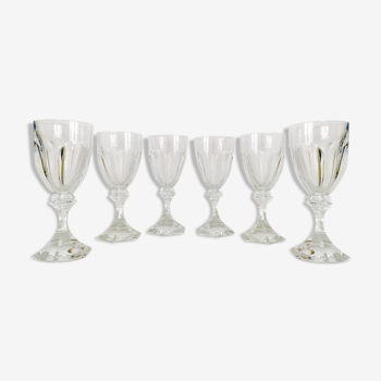 Set of 6 glasses in Crystal, Chambord, St. Louis service,