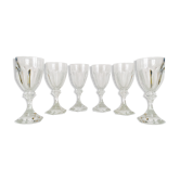 Set of 6 glasses in Crystal, Chambord, St. Louis service,