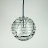 No. 1 of 2 - elegant doria pendant lamp clear and smoke grey glass 60s 70s