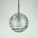 No. 1 of 2 - elegant doria pendant lamp clear and smoke grey glass 60s 70s