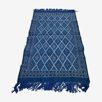 Traditional Berber handmade blue kilim rug - 200x120cm