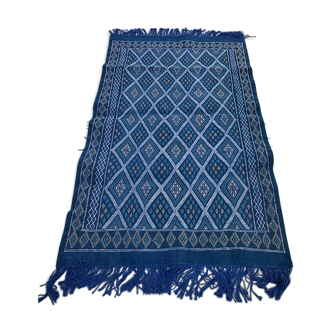 Traditional Berber handmade blue kilim rug - 200x120cm